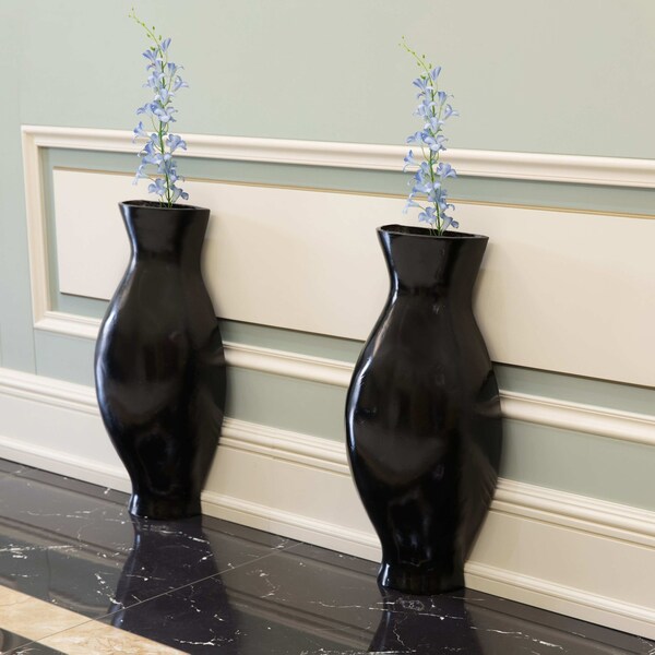 Decorative Split Vase Duo Floor Vase - Black, PK 2